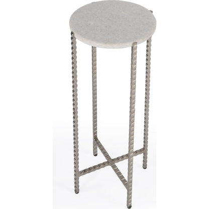 Nigella Round Marble & Metal Accent Table by Butler Specialty Company in multi-color. Made from unique in a eclectic & global style.