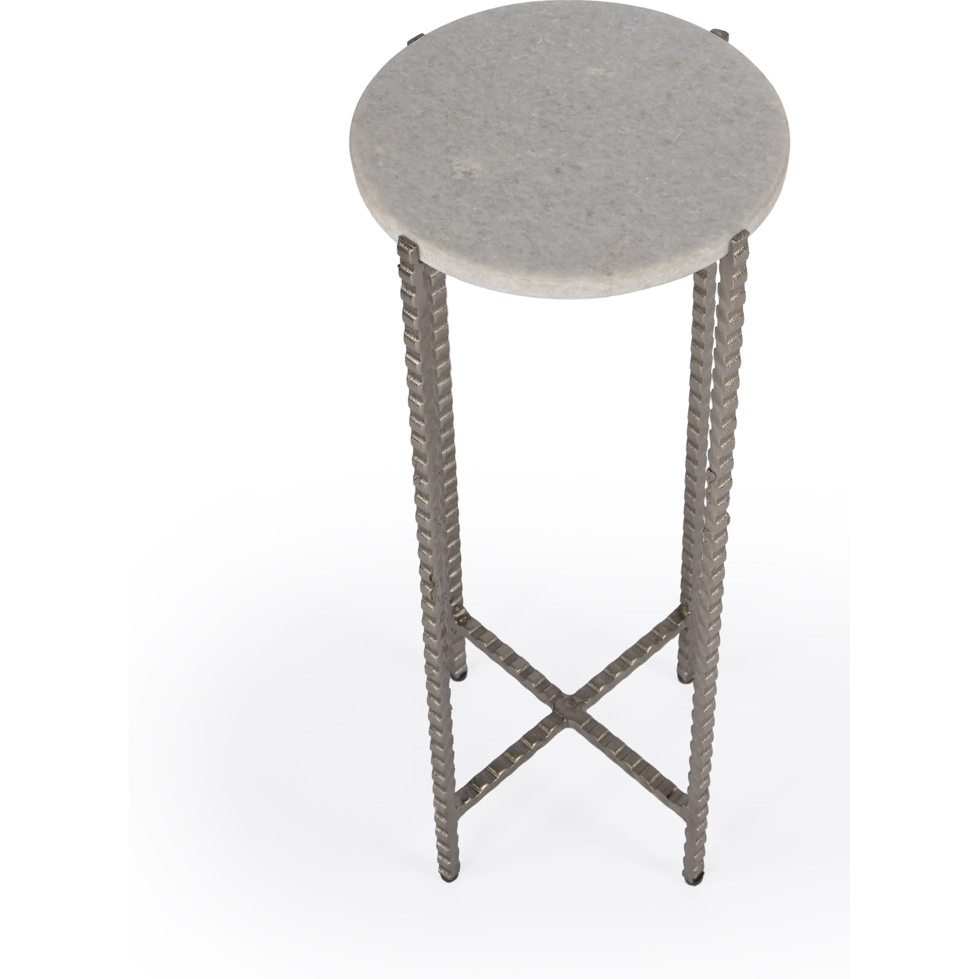 Nigella Round Marble & Metal Accent Table by Butler Specialty Company in multi-color. Made from unique in a eclectic & global style.