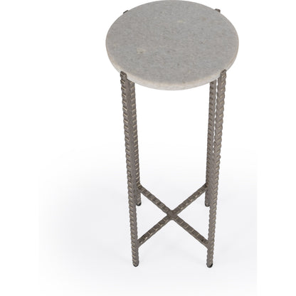 Nigella Round Marble & Metal Accent Table by Butler Specialty Company in multi-color. Made from unique in a eclectic & global style.