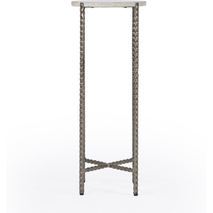 Nigella Round Marble & Metal Accent Table by Butler Specialty Company in multi-color. Made from unique in a eclectic & global style.