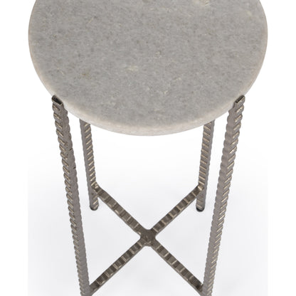 Nigella Round Marble & Metal Accent Table by Butler Specialty Company in multi-color. Made from unique in a eclectic & global style.