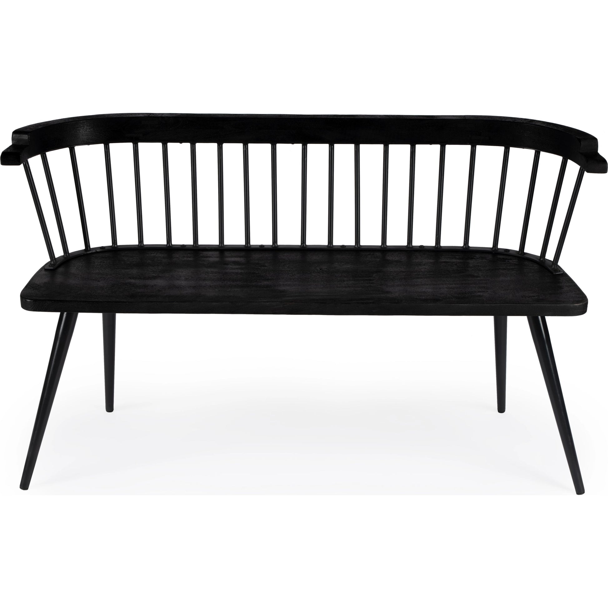 Tempe Bench by Butler Specialty Company. Made from 60% mango solids, 40%- iron in a traditional style.