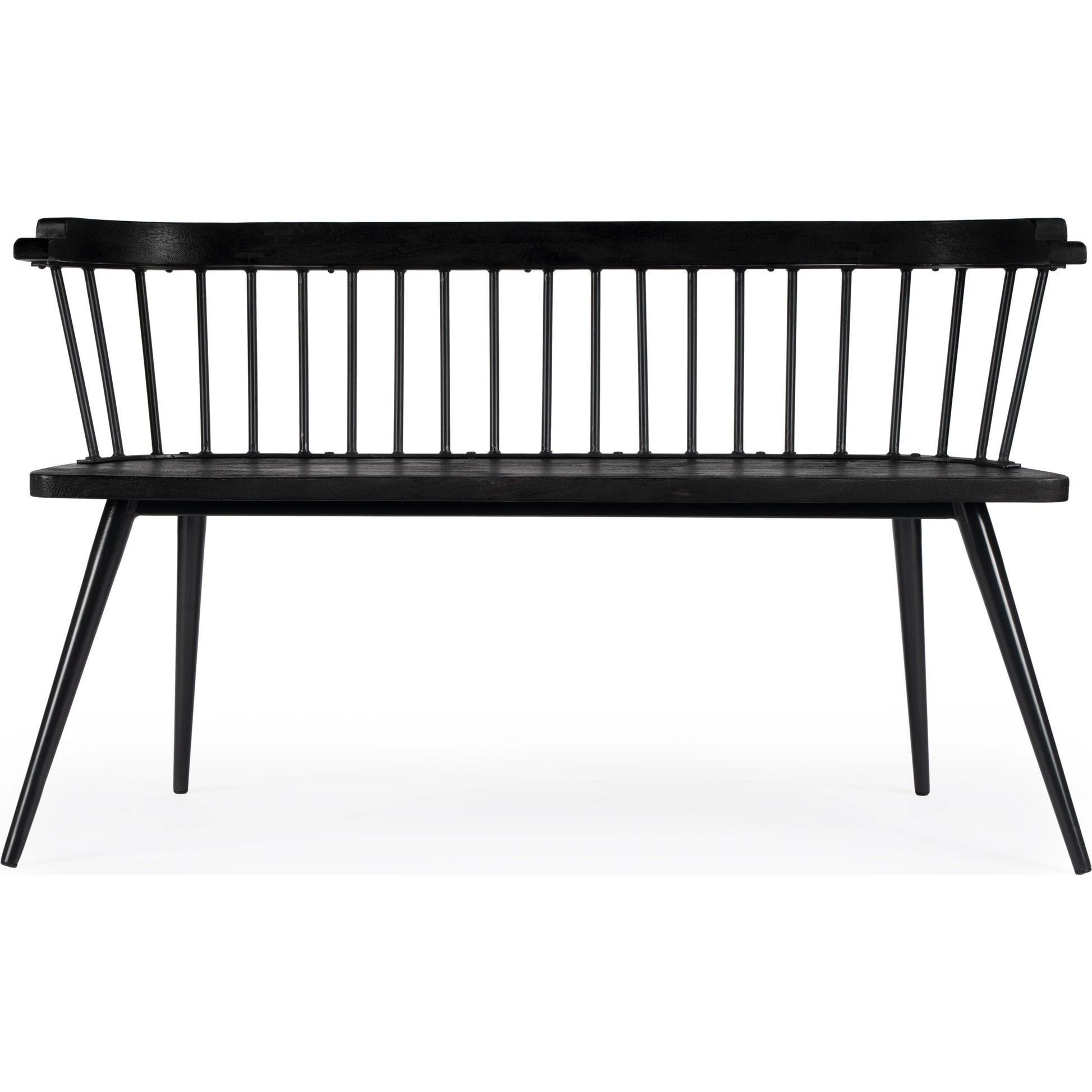 Tempe Bench by Butler Specialty Company. Made from 60% mango solids, 40%- iron in a traditional style.