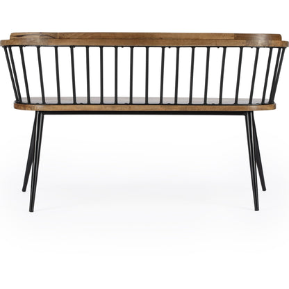 Tempe Bench by Butler Specialty Company. Made from 60% mango solids, 40%- iron in a traditional style.