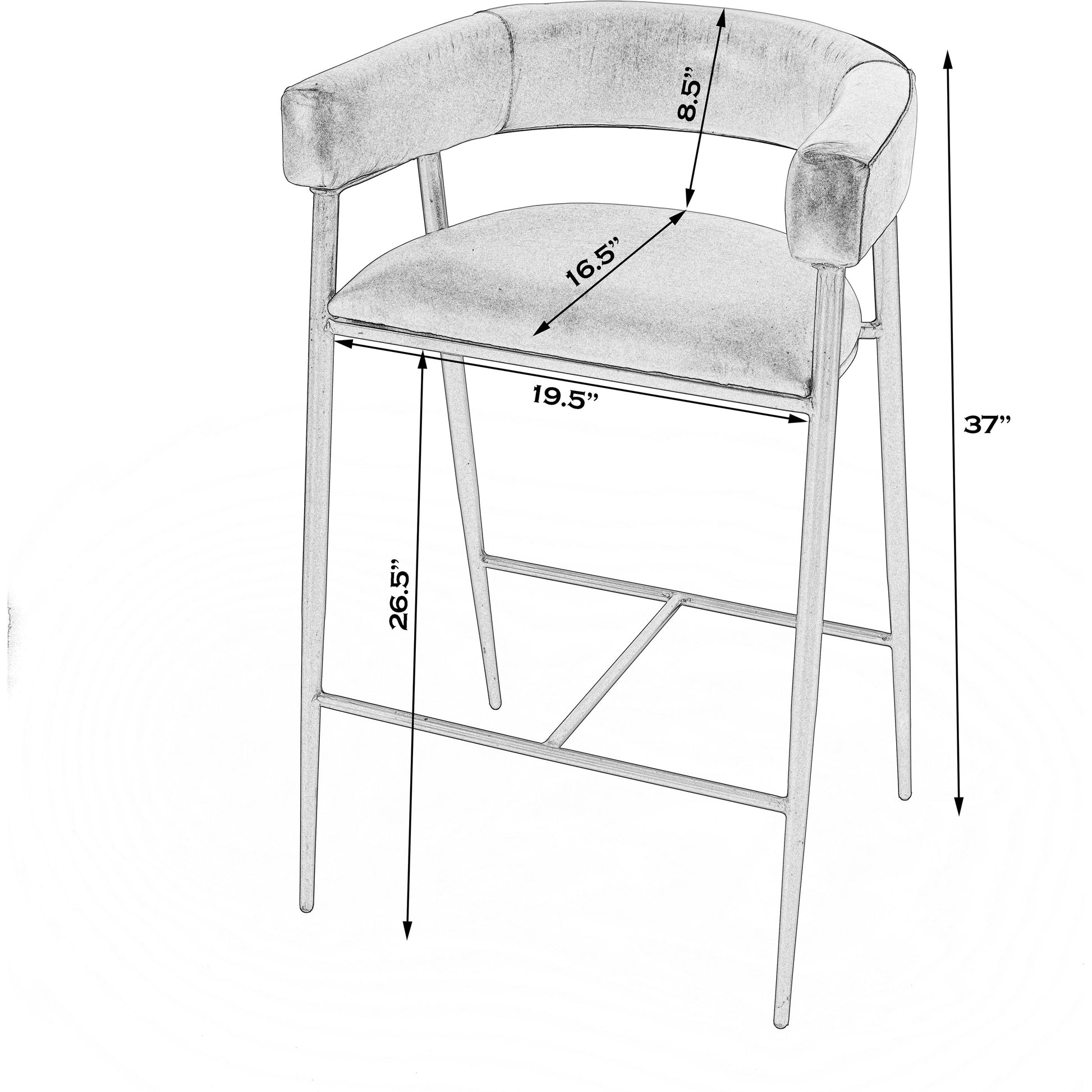 Dallas Bar Stool by Butler Specialty Company in brown and brown leather. Made from upholstery: leather (goat leather) in a modern style.