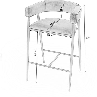 Dallas Bar Stool by Butler Specialty Company in brown and brown leather. Made from upholstery: leather (goat leather) in a modern style.