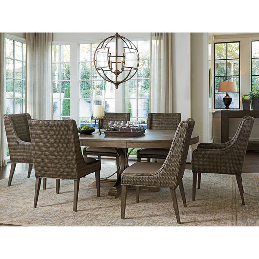 Brandon Woven Side Chair by Tommy Bahama Home in dove gray. Made from unique in a coastal style.