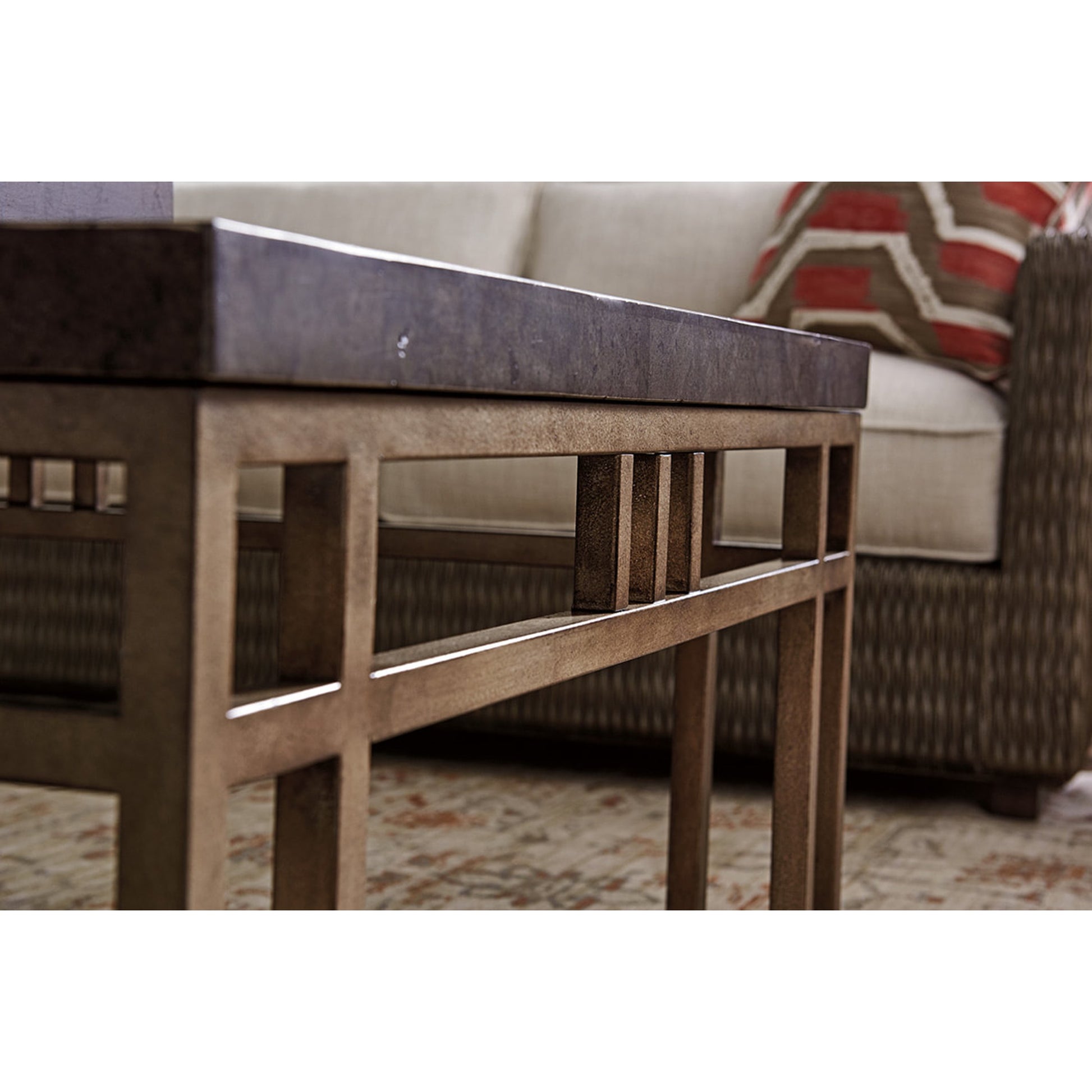 Montera Travertine Cocktail Table by Tommy Bahama Home. Made from unique in a transitional style.