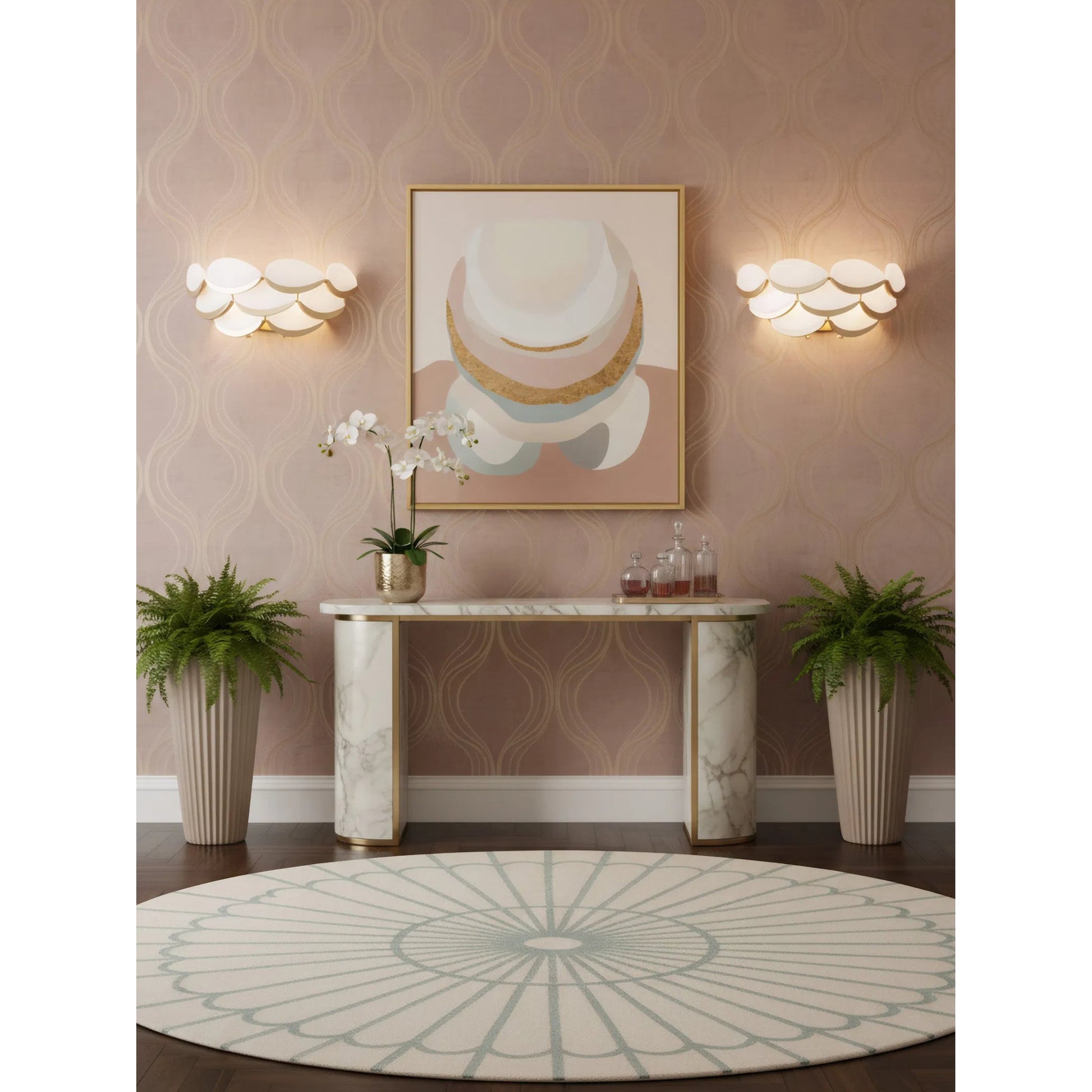 High Tide 2 Light Bath by Varaluz in gold. Made from steel, alabaster in a unique style.