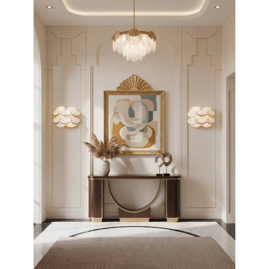 High Tide 2 Light Wall by Varaluz in gold. Made from steel, alabaster in a unique style.