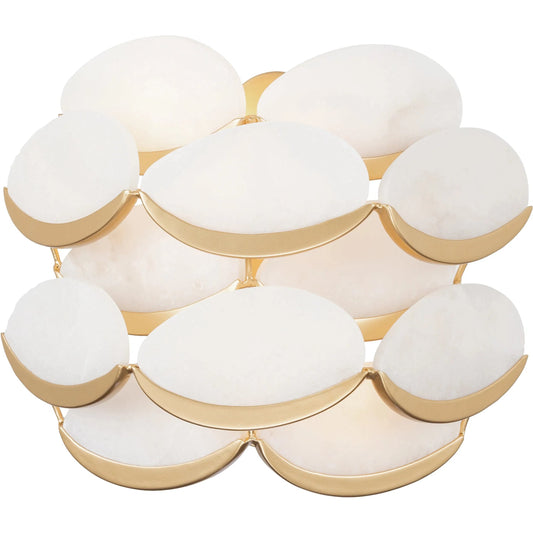 High Tide 2 Light Wall by Varaluz in gold. Made from steel, alabaster in a unique style.