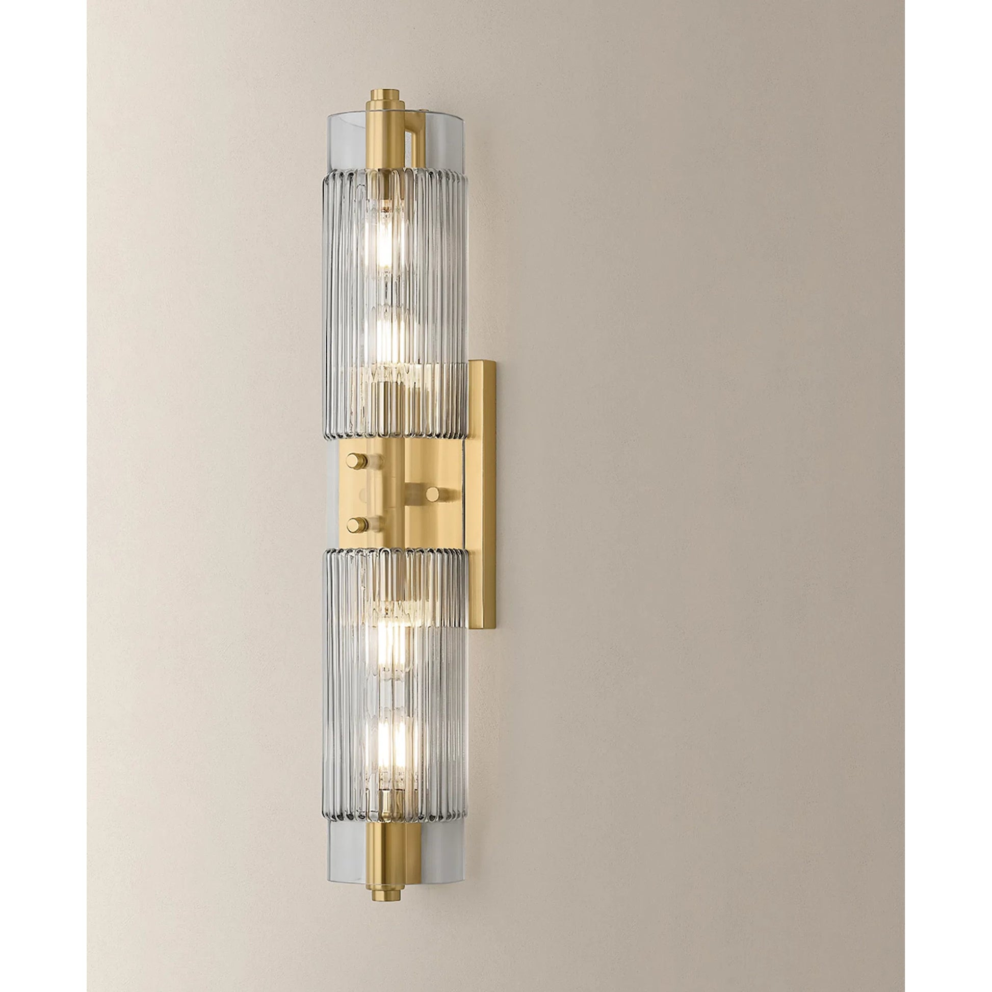 Duoro Bath and Vanity by Corbett in vintage brass. Made from unique in a modern style.
