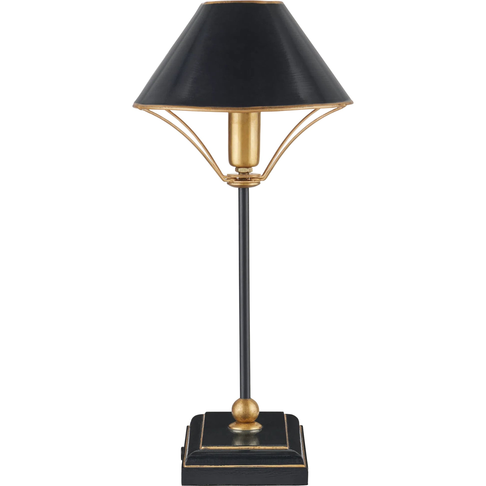Daphne Table Lamp by Currey and Company. Made from iron, brass, engineered wood in a modern style.