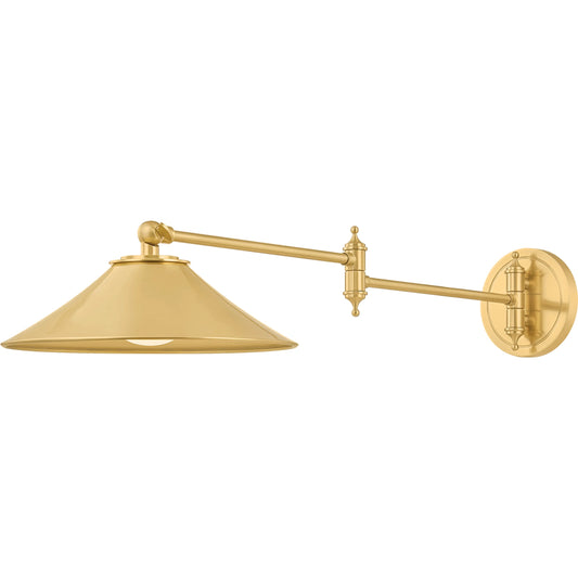 Lithgow Wall Sconce by Hudson Valley in aged brass. Made from unique in a transitional style.