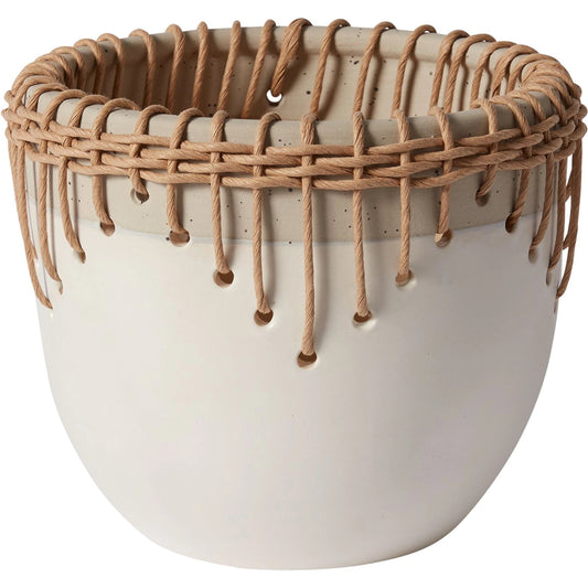 Hideaway Pot by Accent Decor in white. Made from ceramic in a cottage & farmhouse style.