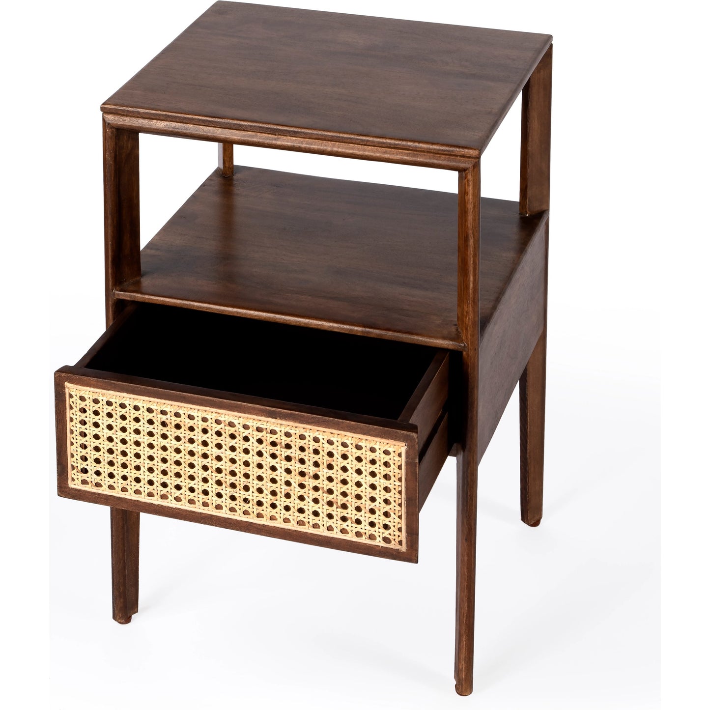 004 SI-2022054 | Additional Silo | Vardo Nightstand by Butler Specialty Company in multi and brown, natural. Made from mango wood, mdf, cane in a cottage & farmhouse style.