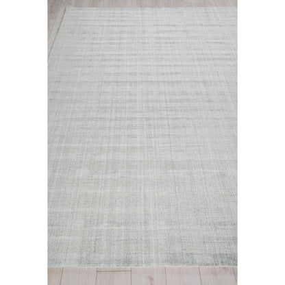 Robin Stripe 5624 Rug by Exquisite Rugs in light silver. Made from bamboo silk, new zealand wool in a unique style.