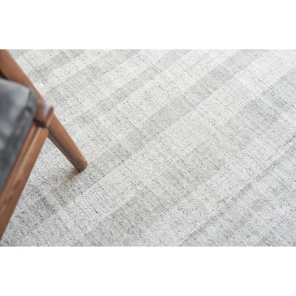 Robin Stripe 5624 Rug by Exquisite Rugs in light silver. Made from bamboo silk, new zealand wool in a unique style.