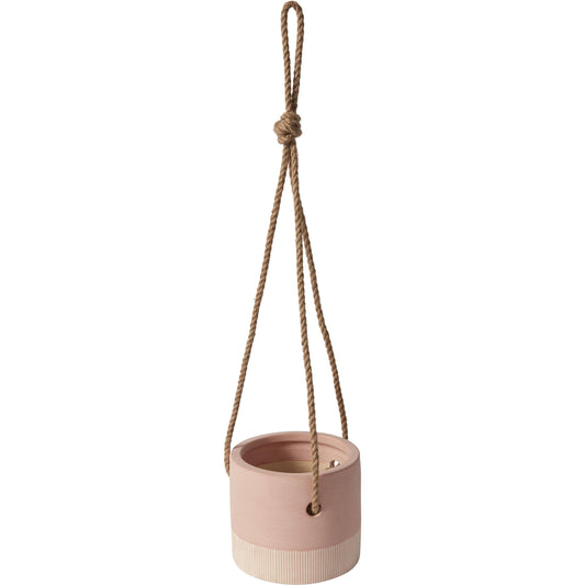 Leia Hanging Pot by Accent Decor in pink. Made from ceramic in a modern style.
