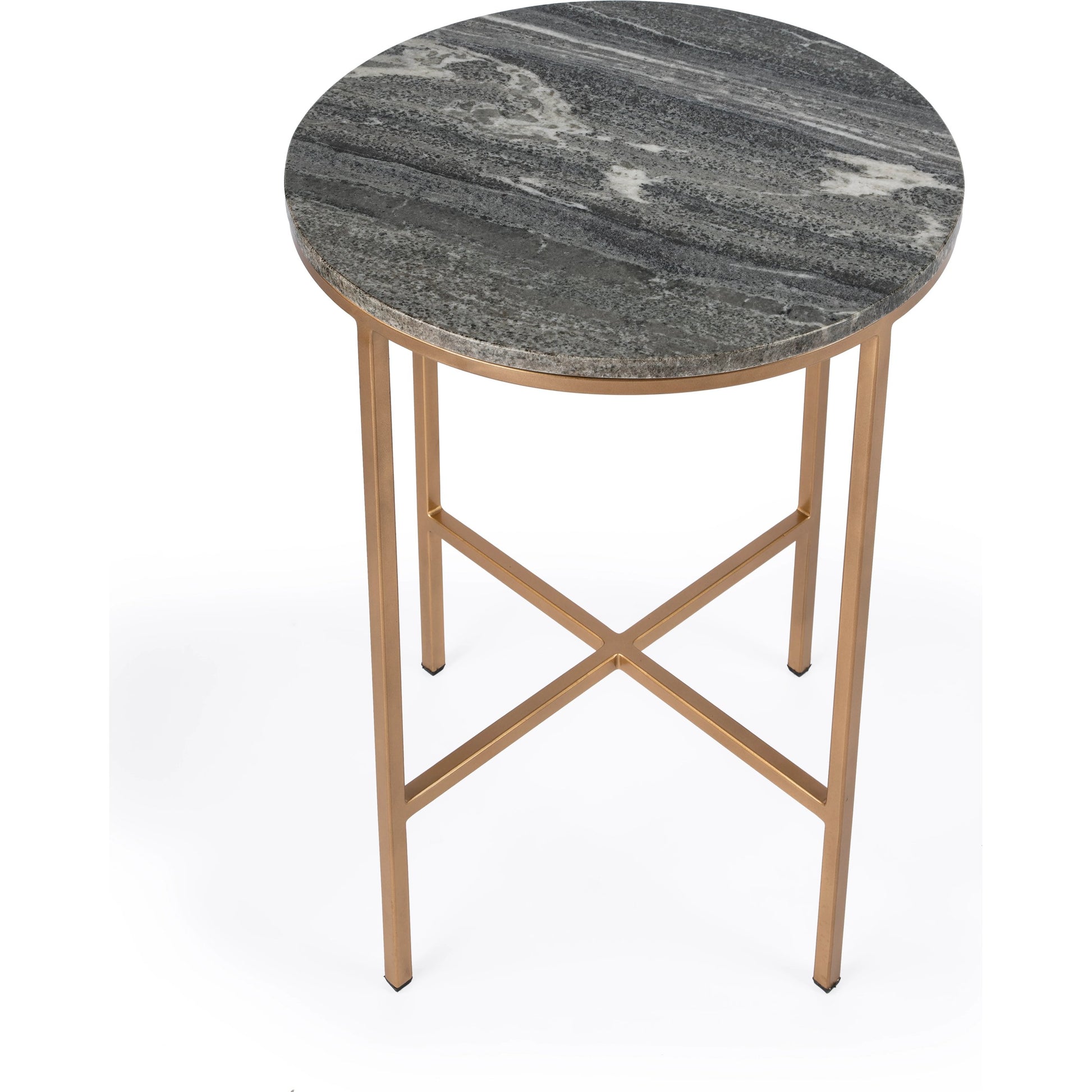 Caty Marble End Table by Butler Specialty Company in multi and metalworks. Made from iron, marble, mdf in a modern style.