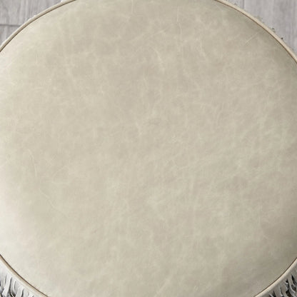 Fringe Ottoman by Global Views. Made from mdf, leather, pvc in a unique style.