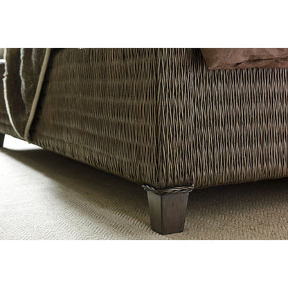 Driftwood Isle Woven Platform Bed by Tommy Bahama Home in smoke gray. Made from unique in a coastal style.