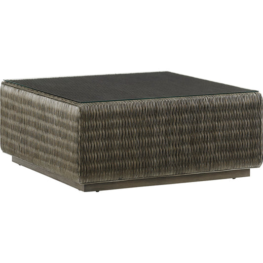 Seawatch Woven Cocktail Table Tempered Glass Top by Tommy Bahama Home. Made from unique in a coastal style.