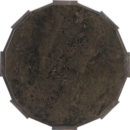 Everett Round Travertine End Table by Tommy Bahama Home. Made from unique in a eclectic & global style.