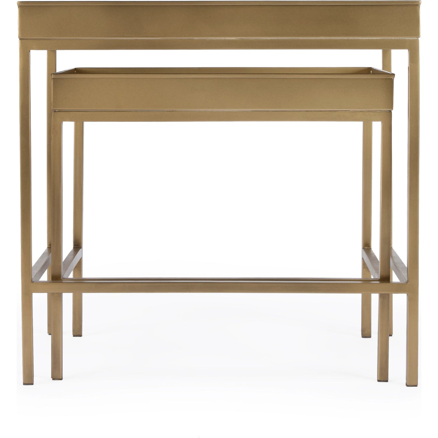 007 SI-2021989 | Additional Silo | Lenny  Nesting Tables by Butler Specialty Company in gold and antique gold. Made from stainless steel & glass in a modern style.