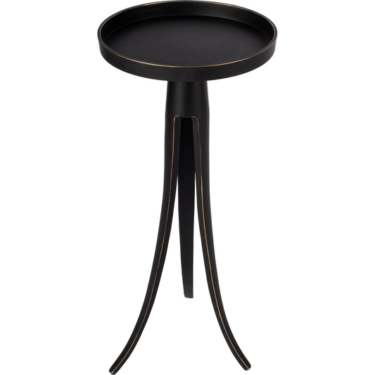 Monique Pedestal Accent Table by Butler Specialty Company in black and metalworks. Made from aluminum in a modern style.