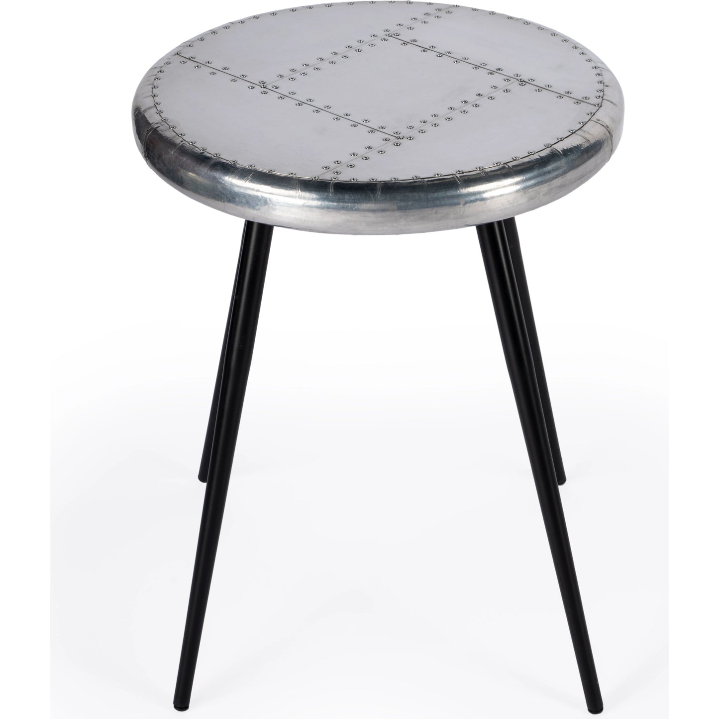 002 SI-2021992 | Additional Silo | Midway Aviator Accent Table by Butler Specialty Company in silver and metalworks. Made from mdf, aluminum sheet, iron in a modern style.