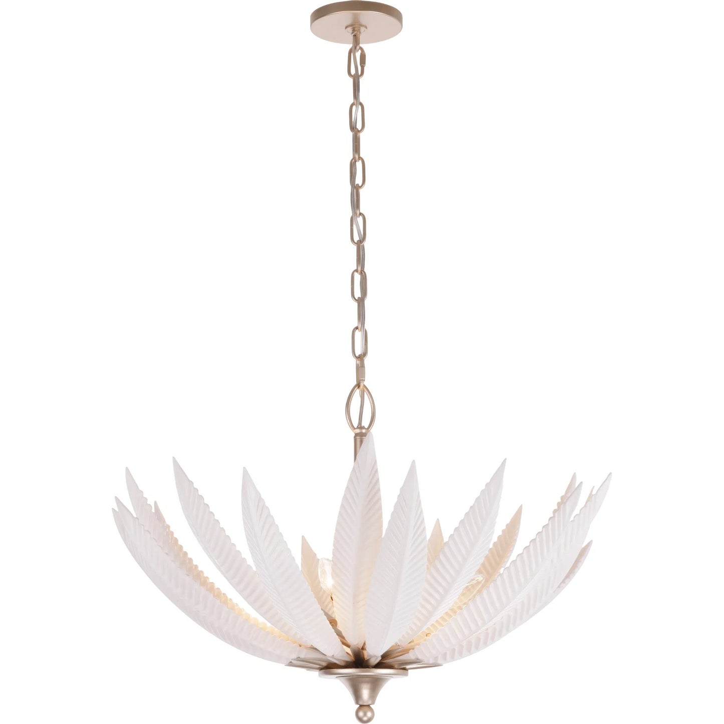 001 SI-2537054 | Primary Silo | Zanara 6 Light Pendantwith 3D Printed Ceramic Leaves by Varaluz in gold. Made from ceramic, steel in a unique style.