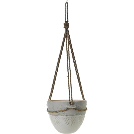 Hammock Hanging Pot by Accent Decor in off-white. Made from ceramic in a modern style.