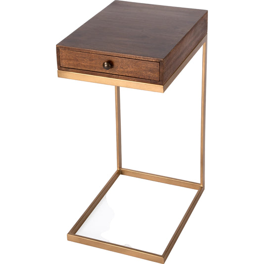 Alec End Table by Butler Specialty Company in brown. Made from mango wood + iron + mdf in a modern style.