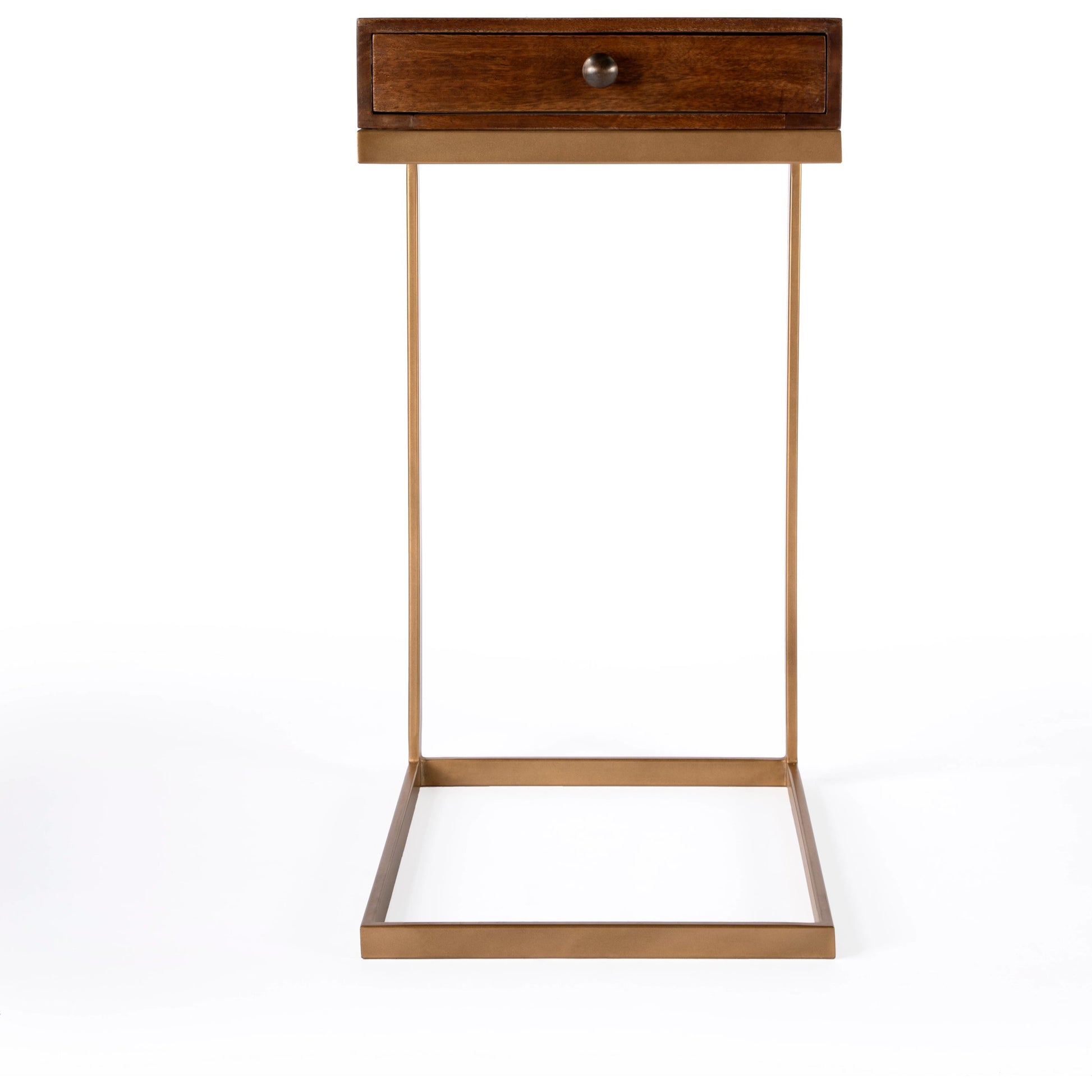 Alec End Table by Butler Specialty Company in brown. Made from mango wood + iron + mdf in a modern style.