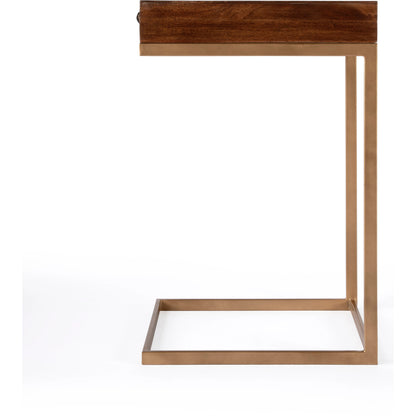 Alec End Table by Butler Specialty Company in brown. Made from mango wood + iron + mdf in a modern style.