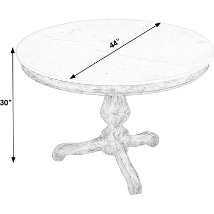 Danielle Round Pedestal Dining Table by Butler Specialty Company. Made from marble, mahogany wood, plywood in a cottage & farmhouse style.