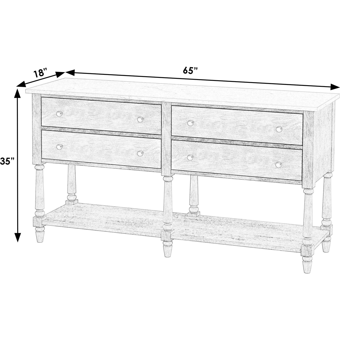 002 SI-2077741 | Additional Silo | Danielle 4 Drawer Sideboard by Butler Specialty Company. Made from unique in a transitional style.