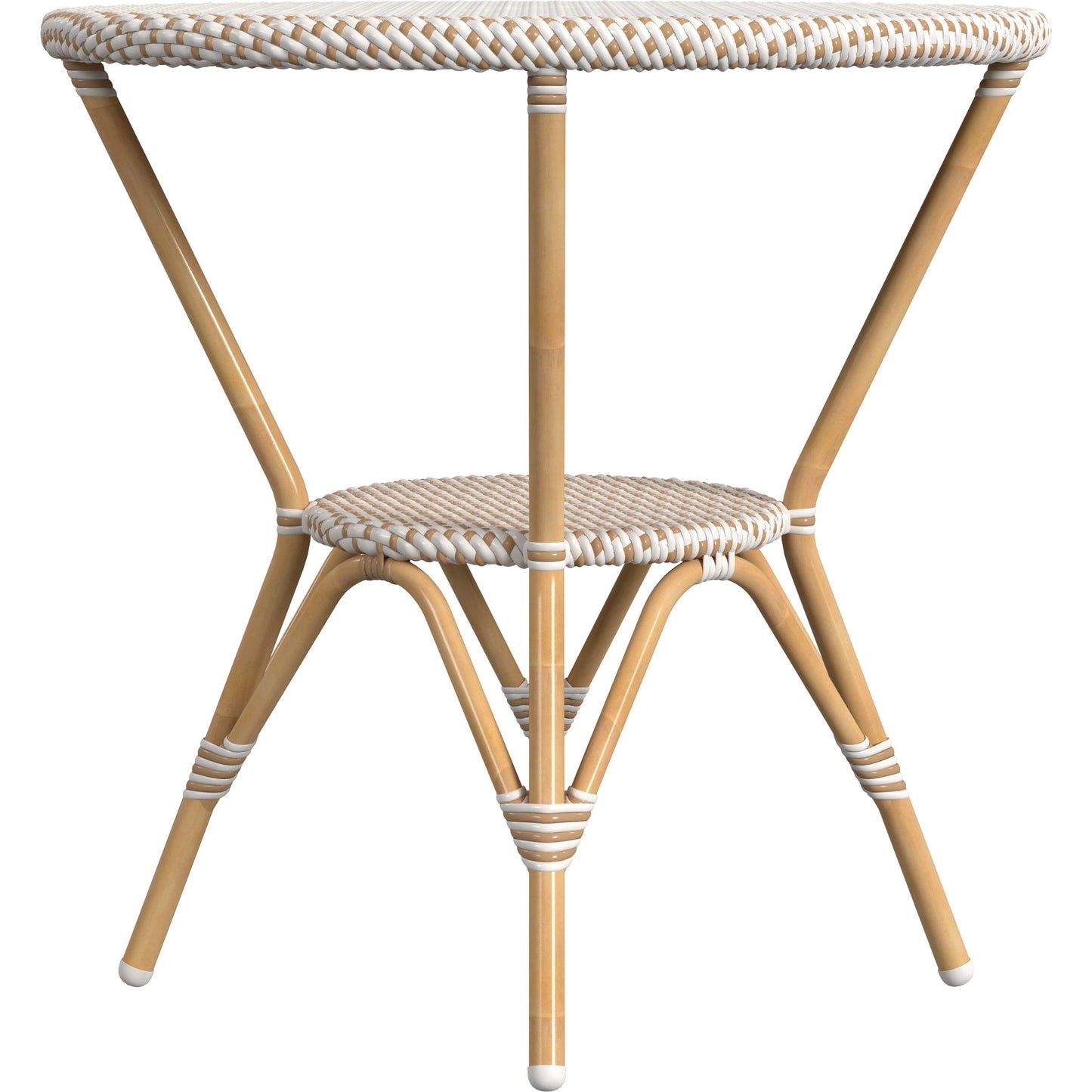 005 SI-2077743 | Additional Silo | Tobias Outdoor Rattan Round Bistro Table by Butler Specialty Company. Made from polyethylene rattan weave, metal in a coastal style.