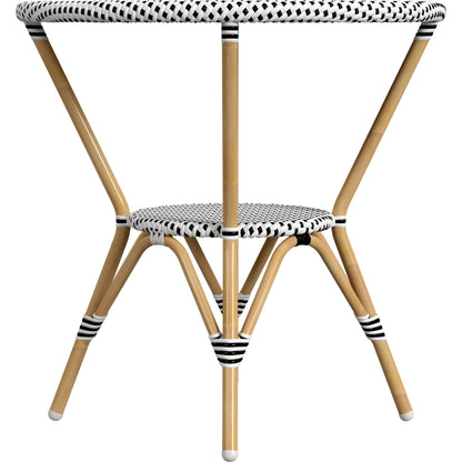 Tobias Outdoor Rattan Round Bistro Table by Butler Specialty Company. Made from polyethylene rattan weave, metal in a coastal style.