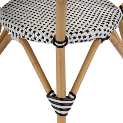 Tobias Outdoor Rattan Round Bistro Table by Butler Specialty Company. Made from polyethylene rattan weave, metal in a coastal style.