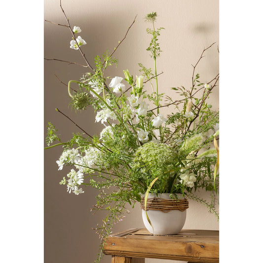 Lissome Pot by Accent Decor in off-white. Made from ceramic in a cottage & farmhouse style.