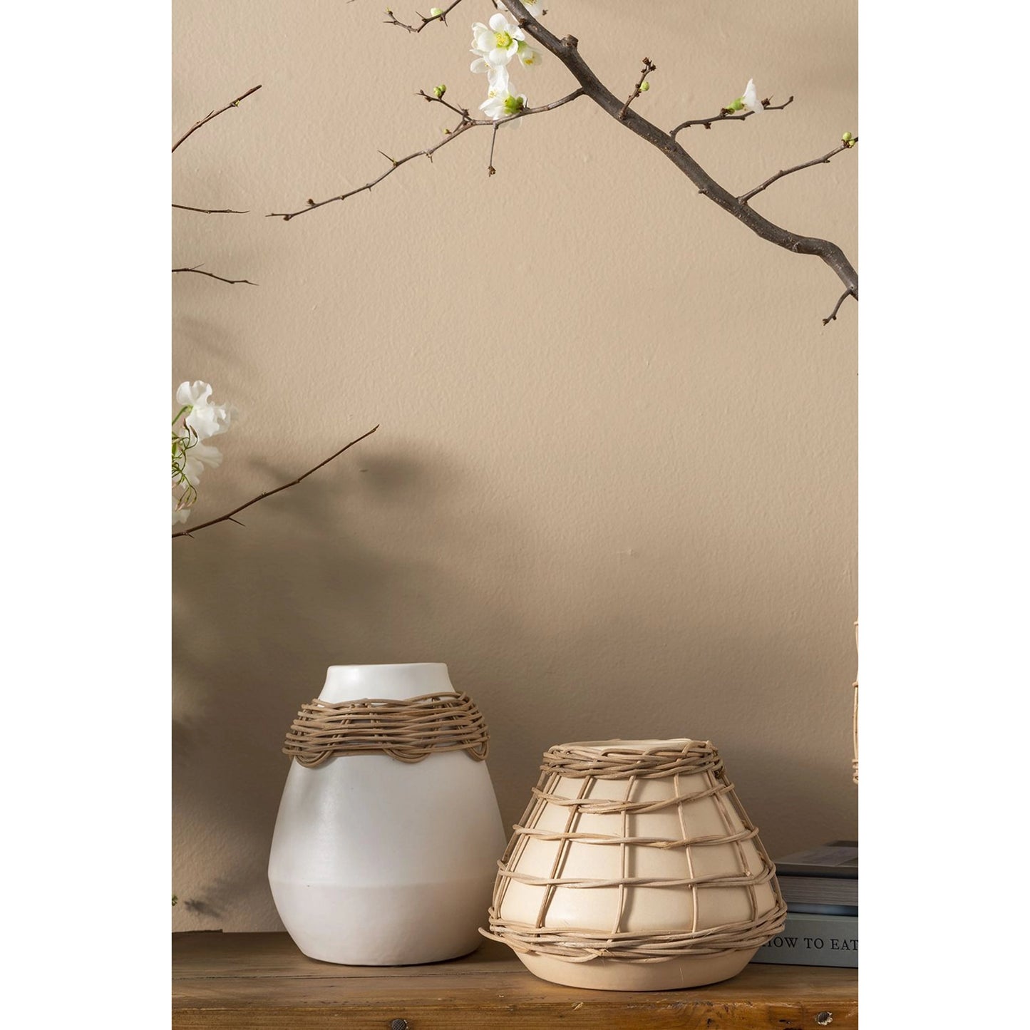 003 SI-2084787 | Lifestyle | Lissome Vase by Accent Decor in tan. Made from ceramic in a cottage & farmhouse style.