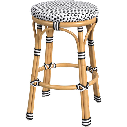 Tobias Outdoor Rattan Counter Stool by Butler Specialty Company. Made from aluminum: 80%, pe rattan weave: 20% in a coastal style.
