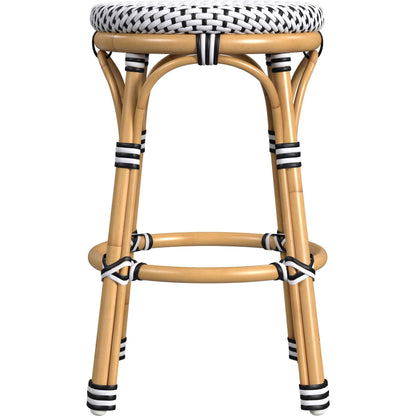 Tobias Outdoor Rattan Counter Stool by Butler Specialty Company. Made from aluminum: 80%, pe rattan weave: 20% in a coastal style.