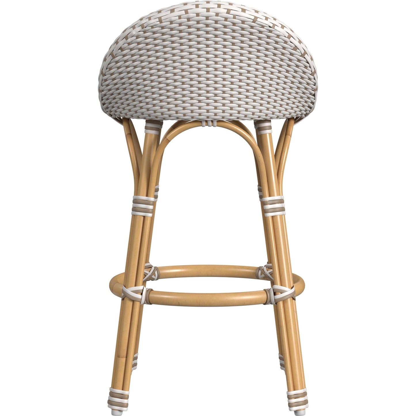 006 SI-2077749 | Additional Silo | Tobias Outdoor Rattan Low Back Counter Stool by Butler Specialty Company. Made from aluminum: 80%, pe rattan weave: 20% in a coastal style.