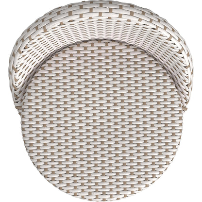 Tobias Outdoor Rattan Low Back Counter Stool by Butler Specialty Company. Made from aluminum: 80%, pe rattan weave: 20% in a coastal style.