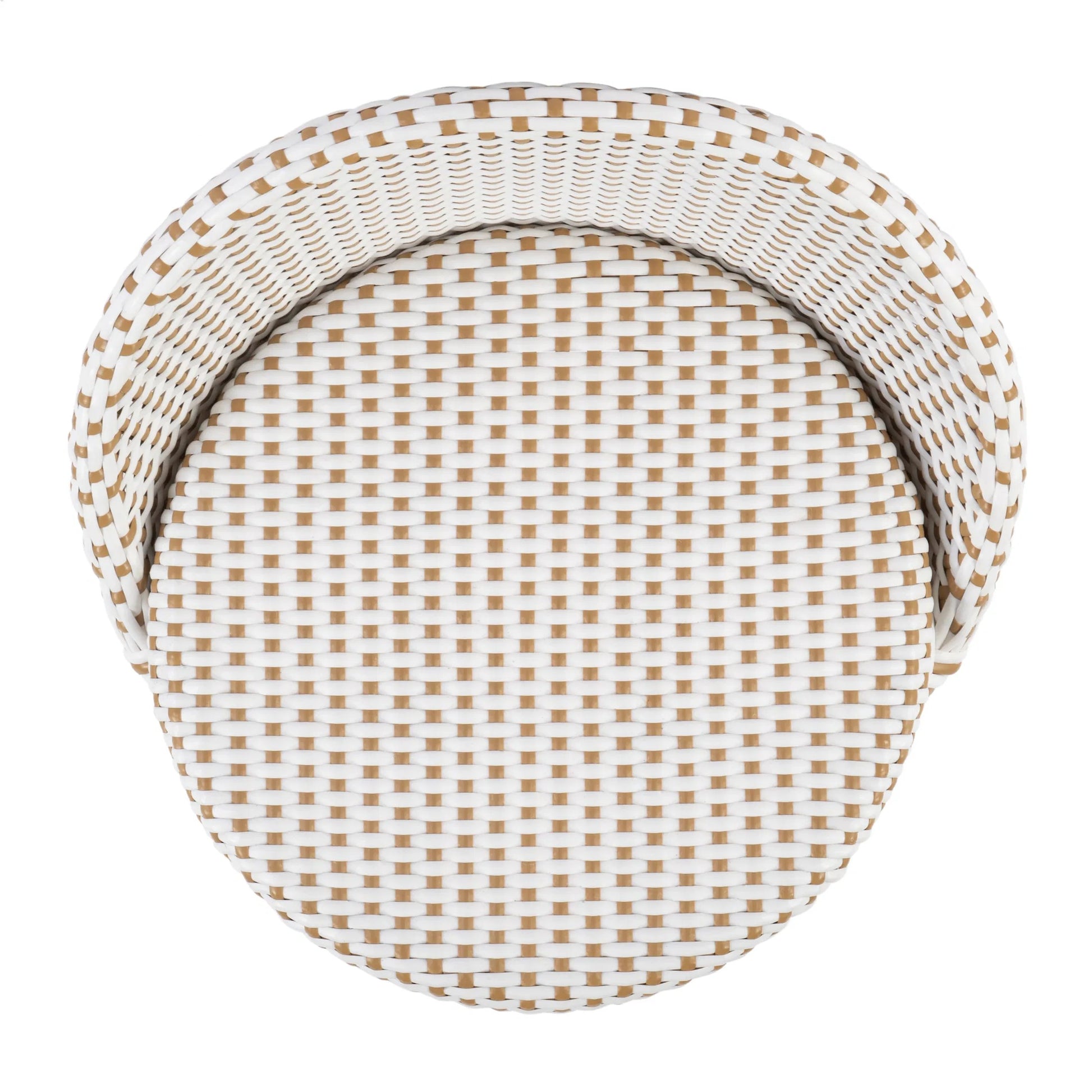 Tobias Outdoor Rattan Low Back Counter Stool by Butler Specialty Company. Made from aluminum: 80%, pe rattan weave: 20% in a coastal style.