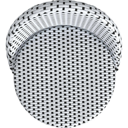 Tobias Outdoor Rattan Low Back Counter Stool by Butler Specialty Company. Made from aluminum: 80%, pe rattan weave: 20% in a coastal style.