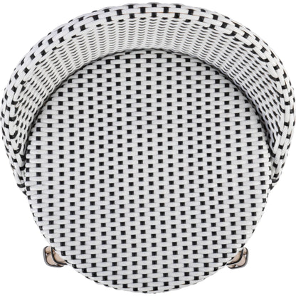 Tobias Outdoor Rattan Low Back Counter Stool by Butler Specialty Company. Made from aluminum: 80%, pe rattan weave: 20% in a coastal style.